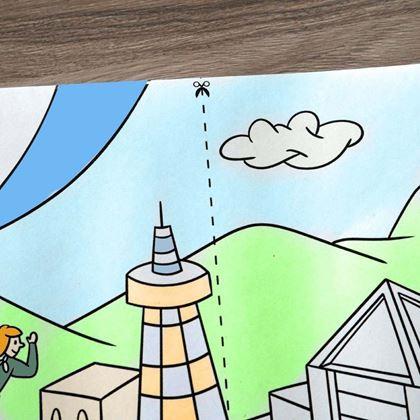 Obrázok z Omaľovánky v rolke 10 m  - mesto