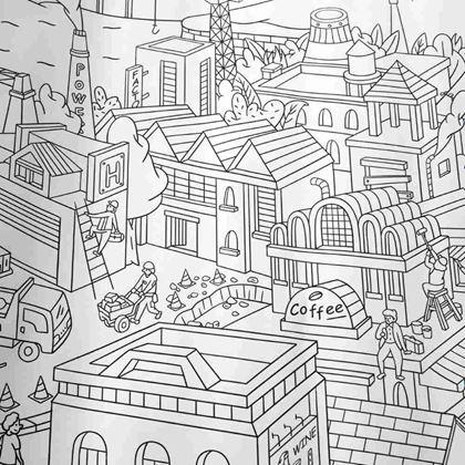 Obrázok z Omaľovánky v rolke 10 m  - mesto