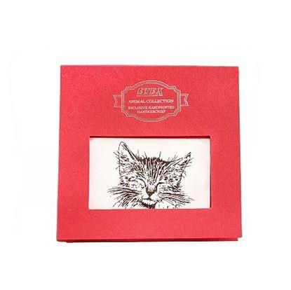 Obrázok Látkový vreckovka v darčekovej krabičke - mačka