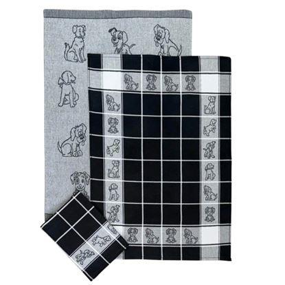 Obrázok Sada 3 ks bavlnených utierok - psíky