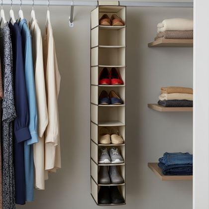 Obrázok z Závesný organizér do skrine 10 priehradiek