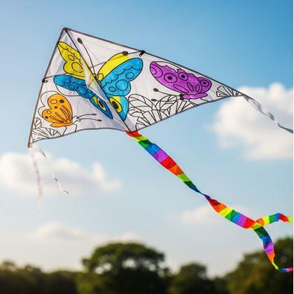 Obrázok z Lietajúci drak na vymaľovanie  - motýle