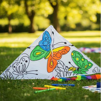 Obrázok Lietajúci drak na vymaľovanie