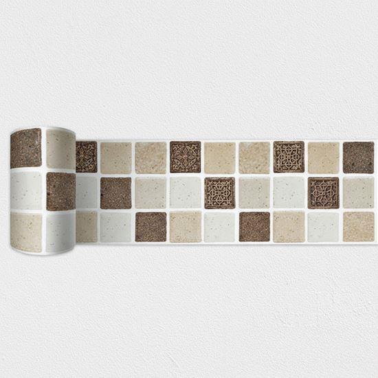 Obrázok z Samolepiaca lišta mozaika - hnedý mix