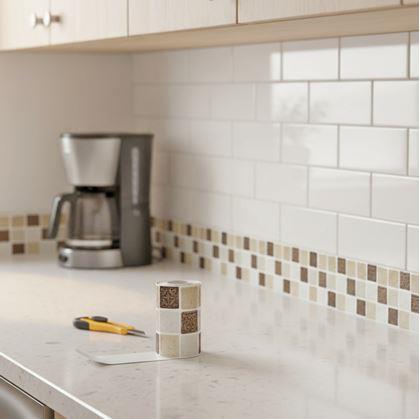 Obrázok z Samolepiaca lišta mozaika - hnedý mix