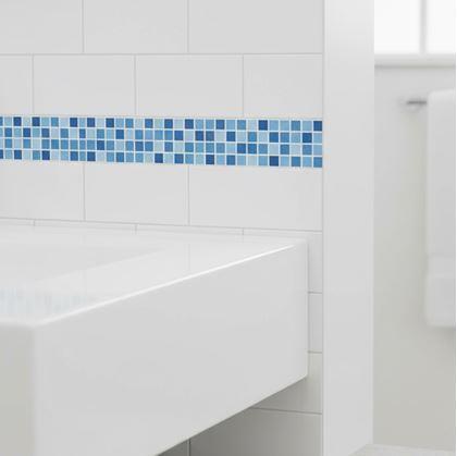 Obrázok z Samolepiaca lišta mozaika - modrá zmes