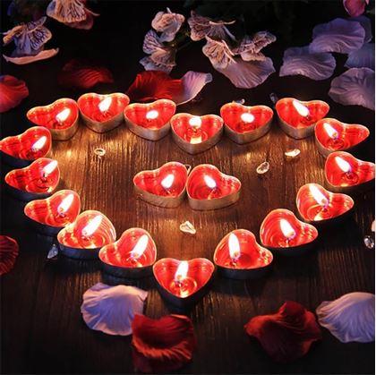 Obrázok z Sviečka srdce 50 ks - červená