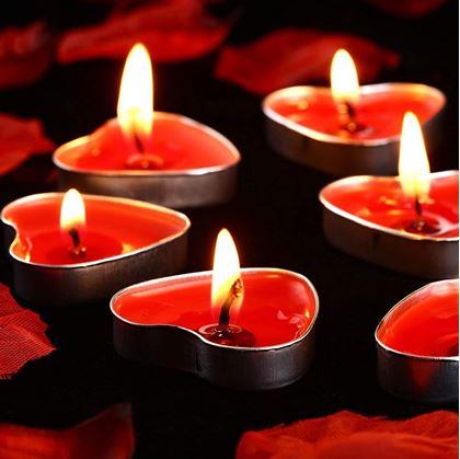 Obrázok z Sviečka srdce 50 ks - červená