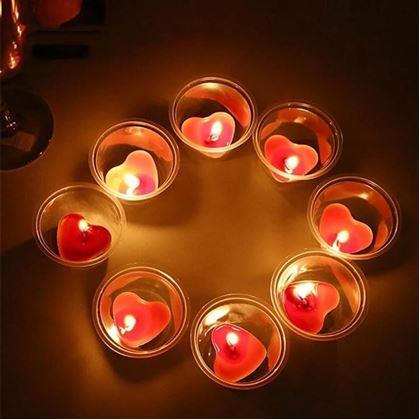 Obrázok z Sviečka srdce 50 ks - červená