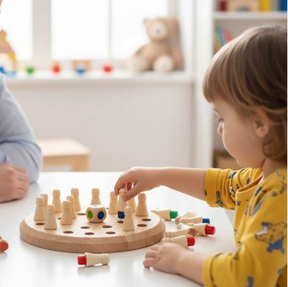 Obrázok z Pamäťová hra pre deti - drevený šach