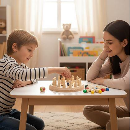 Obrázok z Pamäťová hra pre deti - drevený šach