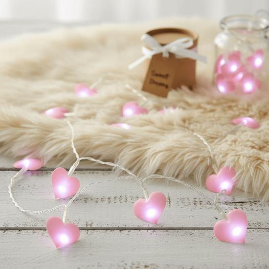 Obrázok z LED svetelný reťaz - ružové srdcia