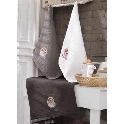 Obrázok z Darčeková sada vaflových utierok 3 ks - káva