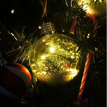 Obrázok z Vianočná LED svietiaca guľa na stromček -  ihličia