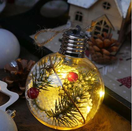 Obrázok z Vianočná LED svietiaca guľa na stromček -  ihličia