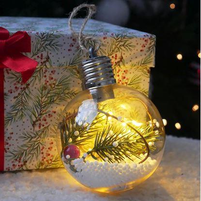 Obrázok Vianočná LED svietiaca guľa na stromček