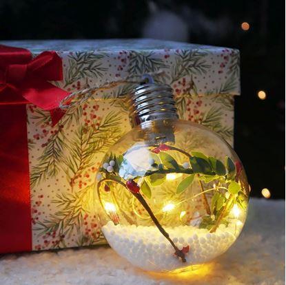 Obrázok Vianočná LED svietiaca guľa na stromček