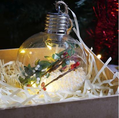 Obrázok Vianočná LED svietiaca guľa na stromček