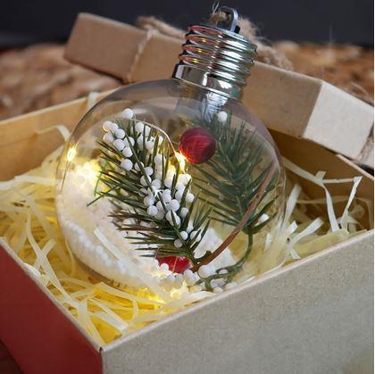 Obrázok z Vianočná LED svietiaca guľa na stromček -  ihličia