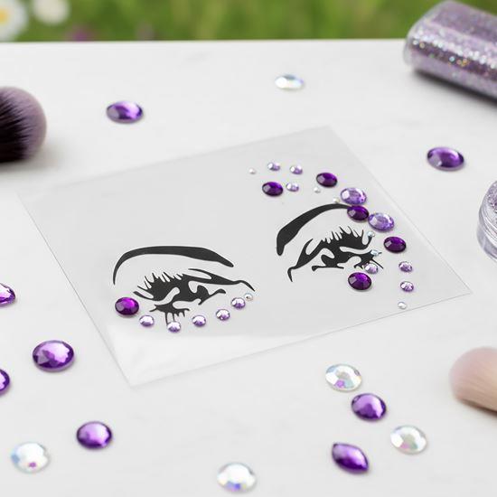 Obrázok z Nalepovacie kamienky na tvár  -  fialové