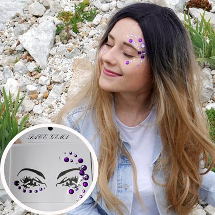 Obrázok z Nalepovacie kamienky na tvár  -  fialové
