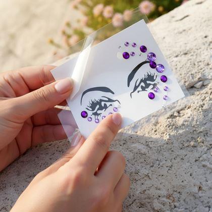 Obrázok z Nalepovacie kamienky na tvár  -  fialové