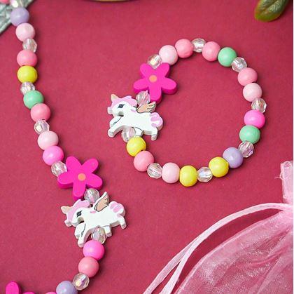 Obrázok z Súprava náhrdelník a náramok z drevených korálikov