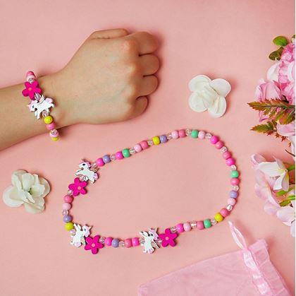 Obrázok z Súprava náhrdelník a náramok z drevených korálikov