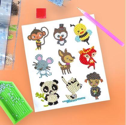 Obrázok z Diamantové maľovanie pre deti samolepky -  mix zvieratiek