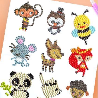 Obrázok z Diamantové maľovanie pre deti samolepky -  mix zvieratiek