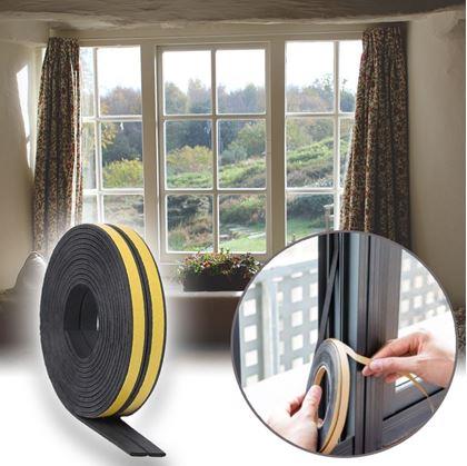 Obrázok z Samolepiace tesnenie do okien a dverí 2,5 m -  čierne
