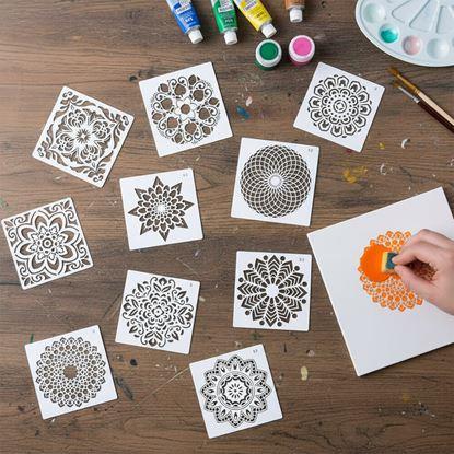 Obrázok Šablóny na maľovanie mandál 10 ks