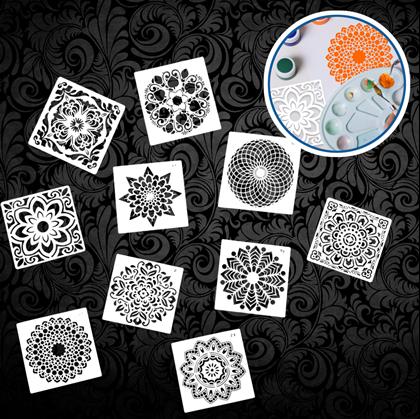 Obrázok z Šablóny na maľovanie mandál 10 ks