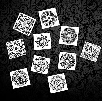 Obrázok z Šablóny na maľovanie mandál 10 ks