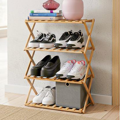 Obrázok Prenosný rozkladací drevený botník