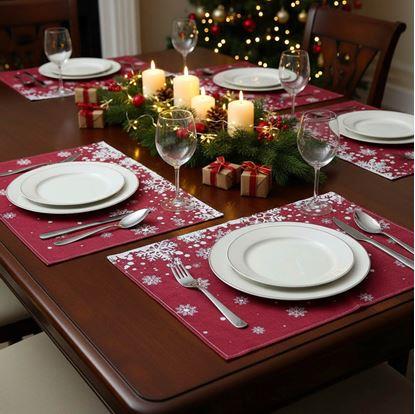 Obrázok Vianočné prestieranie - vločky