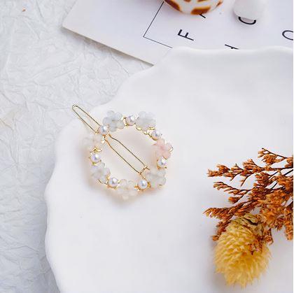 Obrázok z Kvetinové sponky do vlasov s kamienkami 4ks