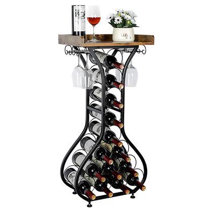 Obrázok z Kovový stojan na 14 fliaš vína a 4 poháre