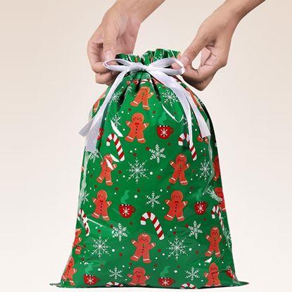 Obrázok Vianočné darčekové baliace vrecko so šnúrkou - 42x29 cm