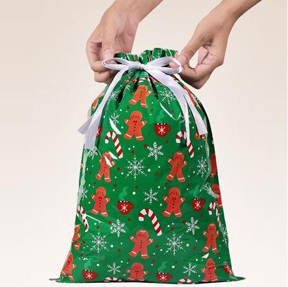 Obrázok z Vianočné darčekové baliace vrecko so šnúrkou - 42x29 cm