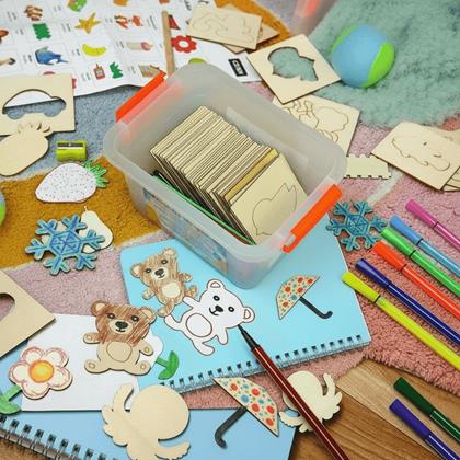 Obrázok z Drevená sada na obkresľovanie 100 ks