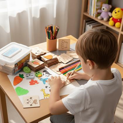 Obrázok z Drevená sada na obkresľovanie 100 ks