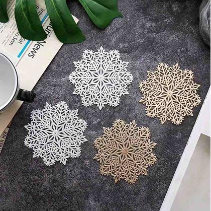 Obrázok z Podtácek snehová vločka  -  zlatá