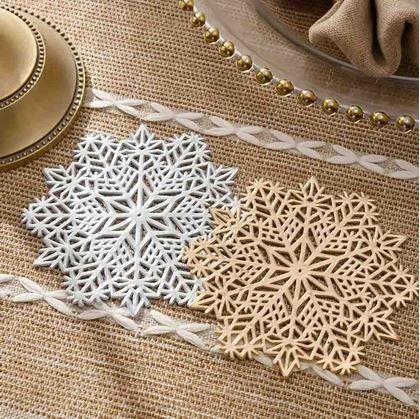 Obrázok z Podtácek snehová vločka  -  zlatá