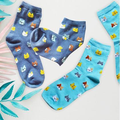 Obrázok z Ponožky s mačkami  -  modré