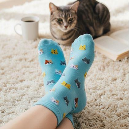 Obrázok z Ponožky s mačkami  -  modré