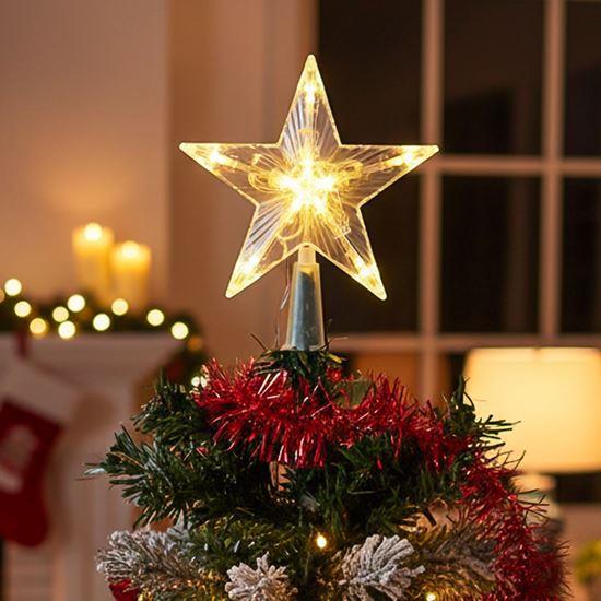 Obrázok z Vianočná svietiaca hviezda na stromček -  teplé svetlo