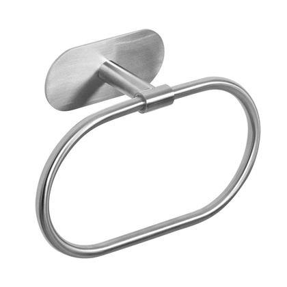 Obrázok z Nalepovací držiak na uteráky kruh - strieborný