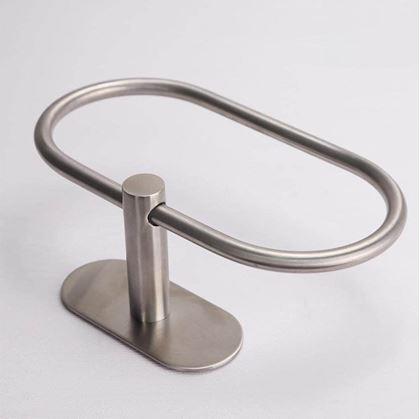 Obrázok z Nalepovací držiak na uteráky kruh - strieborný