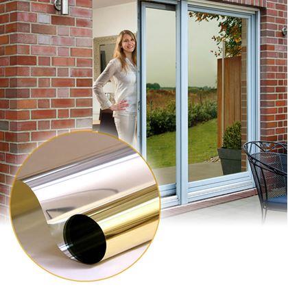 Obrázok z Zrkadlové fólie na okná 200 cm  - zlatá